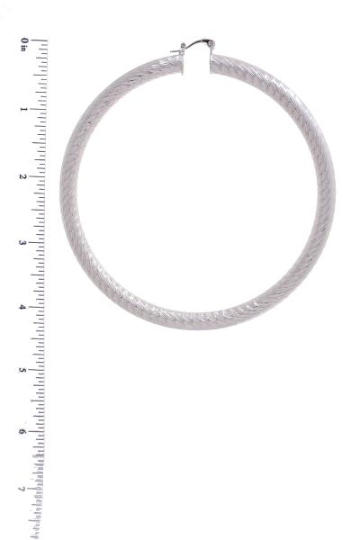 LINED PIPE METAL HOOP EARRING