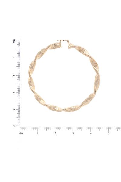 TWISTED OVERSIZE METAL HOOP EARRING