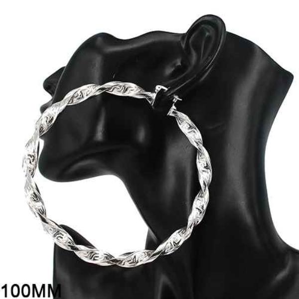 TWISTED OVERSIZE METAL HOOP EARRING