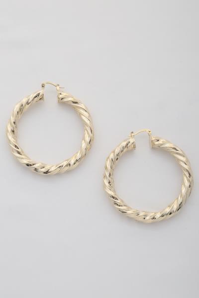 TWISTED METAL HOOP EARRING