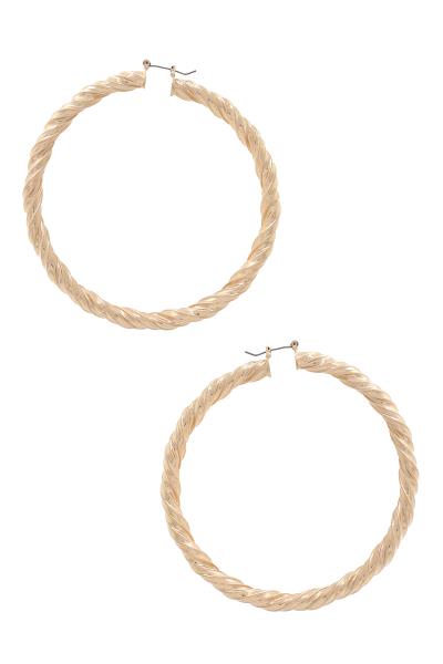 TWISTED METAL HOOP EARRING