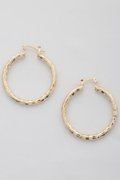 TEXTURED HOOP EARRING