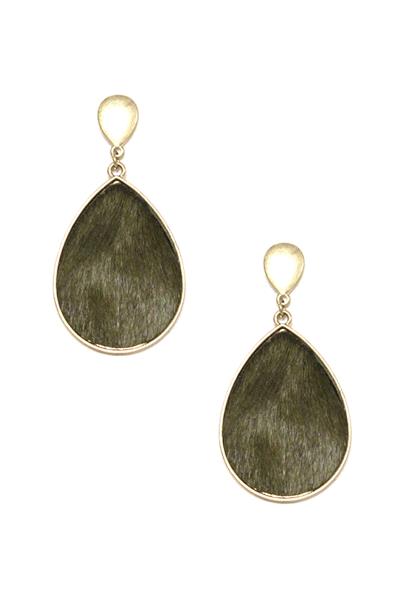 HAIRCALF TEARDROP DANGLE EARRING