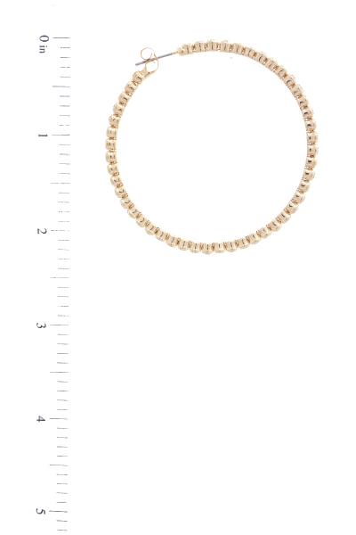 RHINESTONE EDGE HOOP EARRING