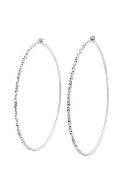 DAINTY RHINESTONE EDGE HOOP EARRING