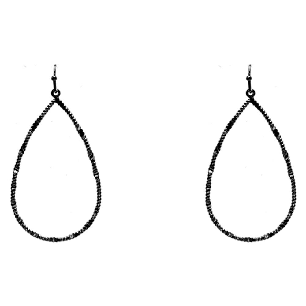 TEXTURED TEARDROP METAL EARRING