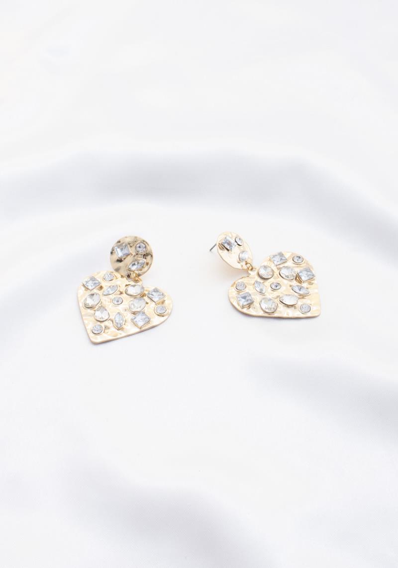 CRYSTAL HEART DANGLE EARRING