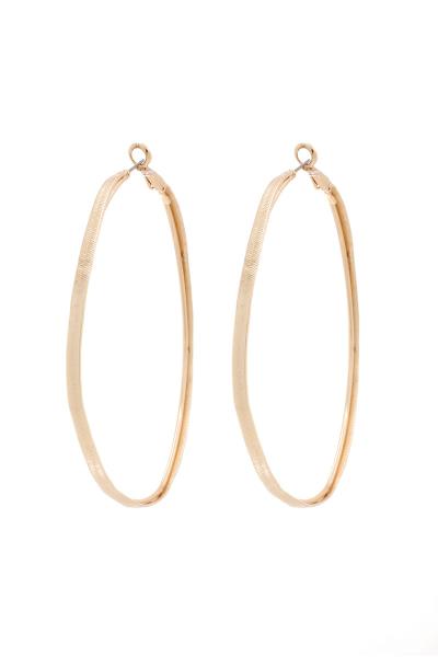 HERRINGBONE CHAIN 70MM METAL HOOP EARRING
