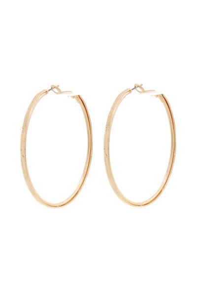 HERRINGBONE CHAIN METAL HOOP EARRING