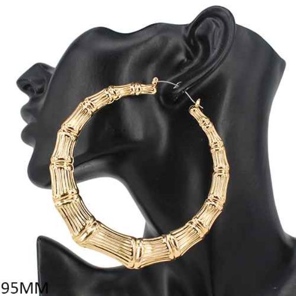 BASIC BAMBOO METAL HOOP EARRING