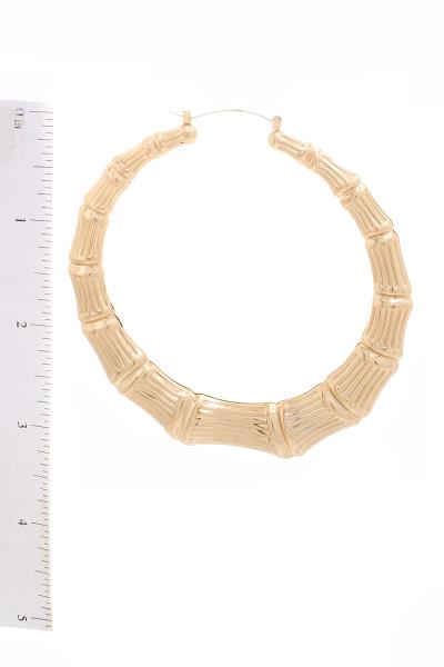 BASIC BAMBOO METAL HOOP EARRING