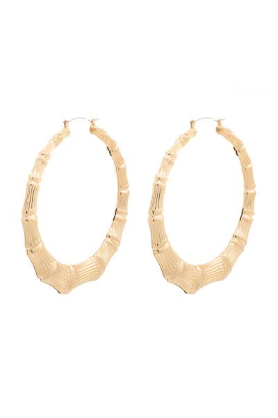 BASIC BAMBOO METAL HOOP EARRING
