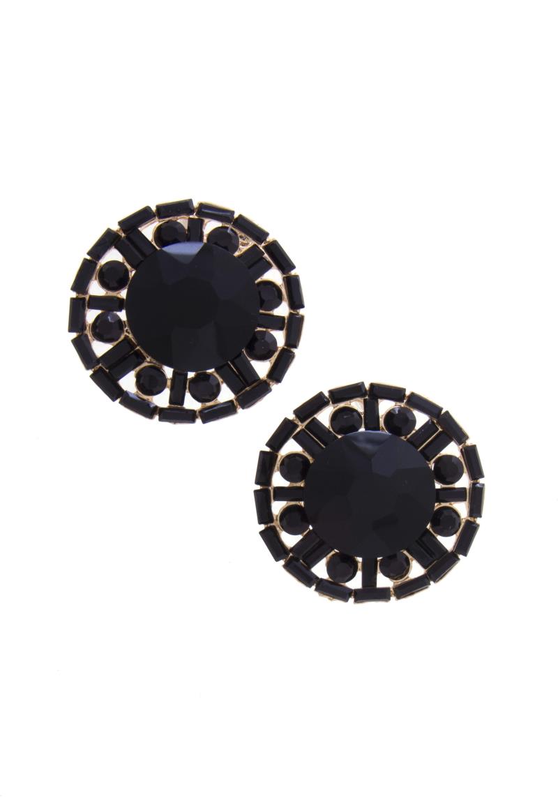 ROUND RHINESTONE POST EARRING