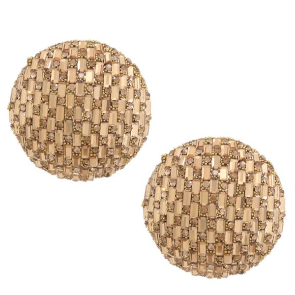 RHINESTONE DOME SHAPE EARRING