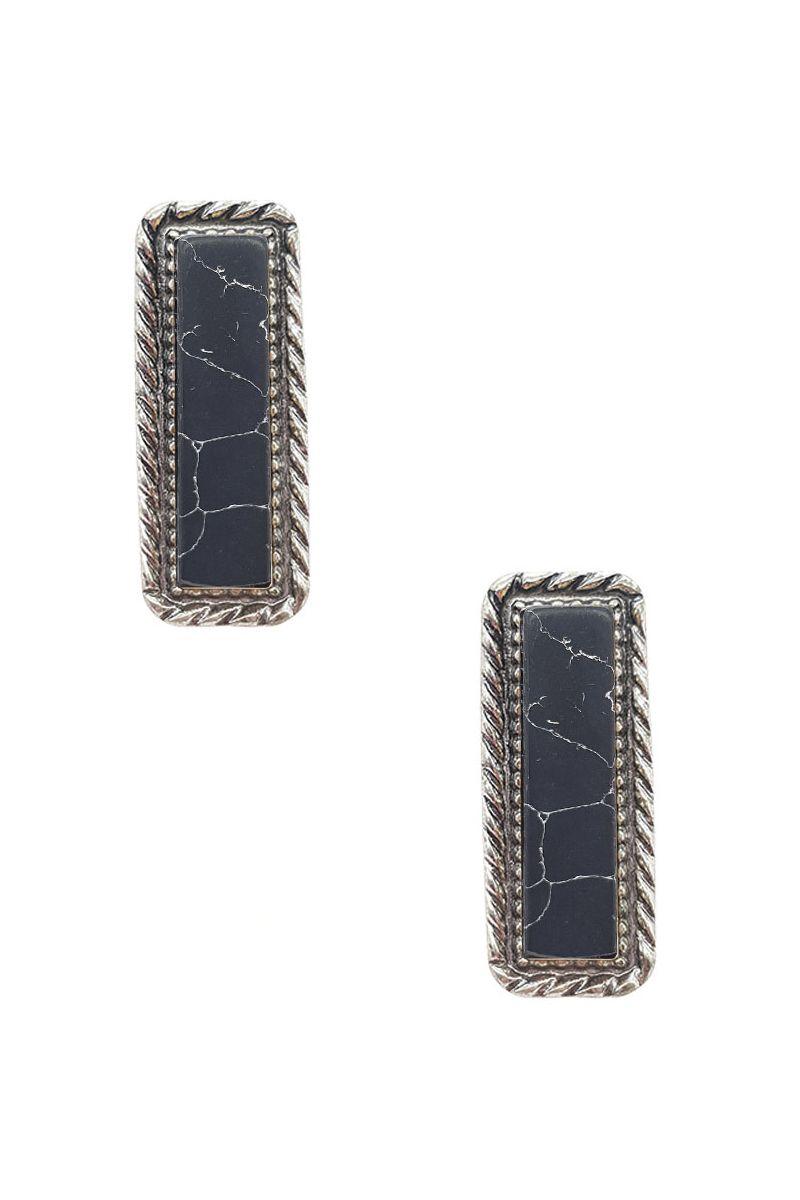 RODEO WESTERN STYLE STONE EARRING