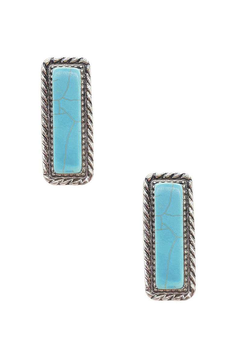 RODEO WESTERN STYLE STONE EARRING