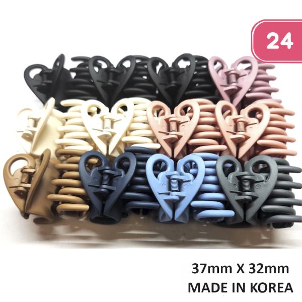 FASHION MINI HEART DESIGN HAIR CLAW CLIP 12 UNITS