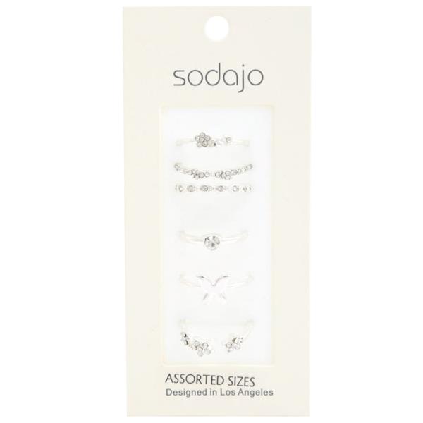 SODAJO BUTTERFLY METAL ASSORTED RING SET