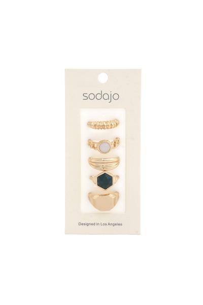 SODAJO DOME ASSORTED METAL RING SET