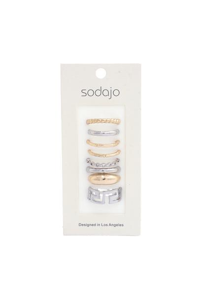 SODAJO ASSORTED 8PCS METAL RING SET