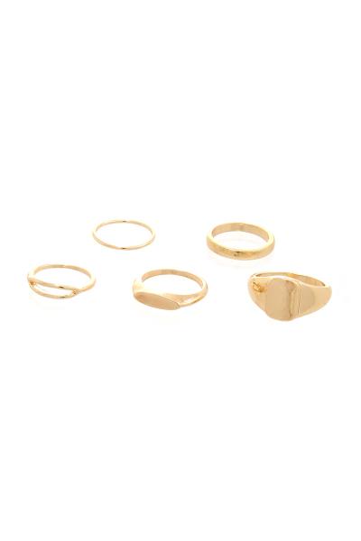 SODAJO MULTI METAL 5 PC RING SET