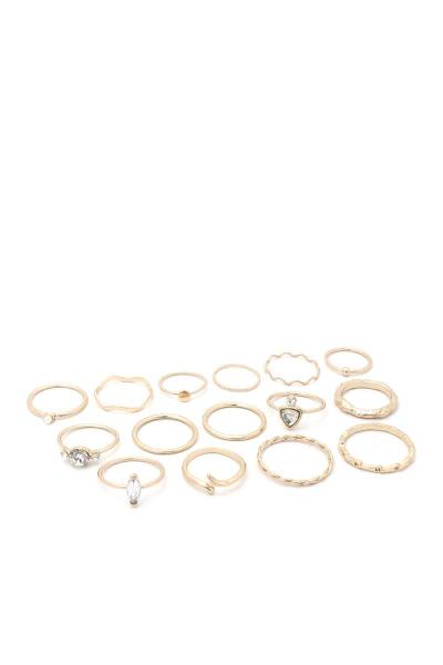 SODAJO TWISTED RHINESTONE RING SET