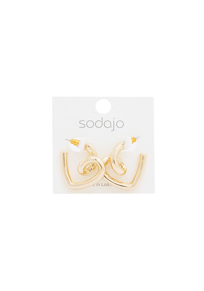 SODAJO BENT HEART SHAPE METAL EARRING