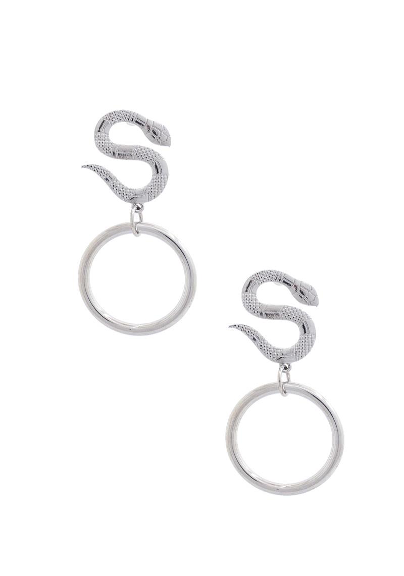 SNAKE CIRCLE POST DROP EARRING