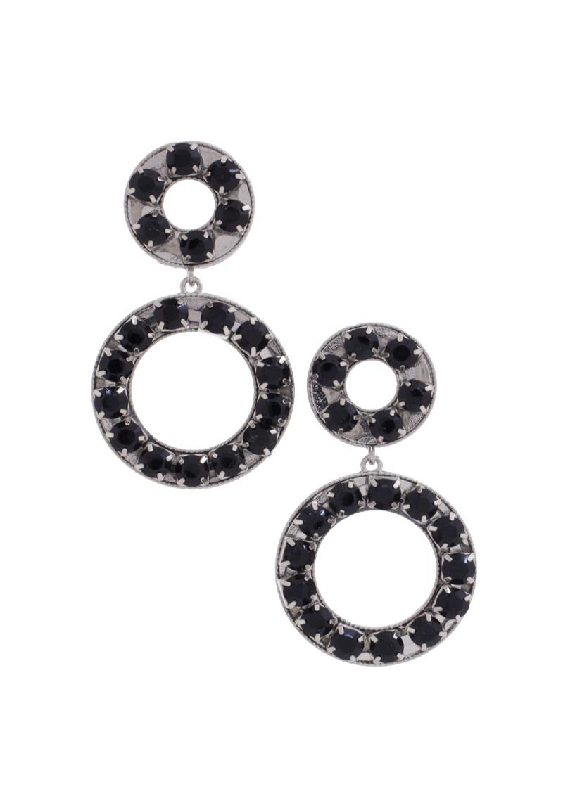 SODAJO DOUBLE CIRCLE RHINESTONE EARRING