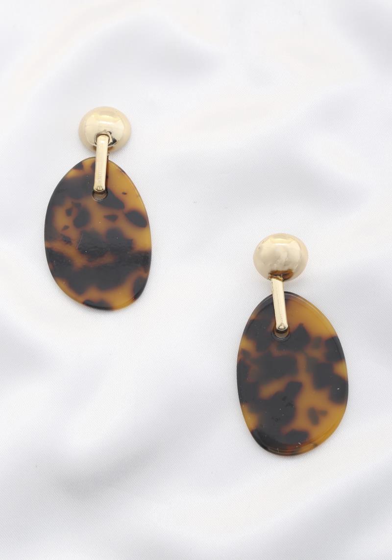 ACETATE ORGANIC SHAPE POST DROP EARRING