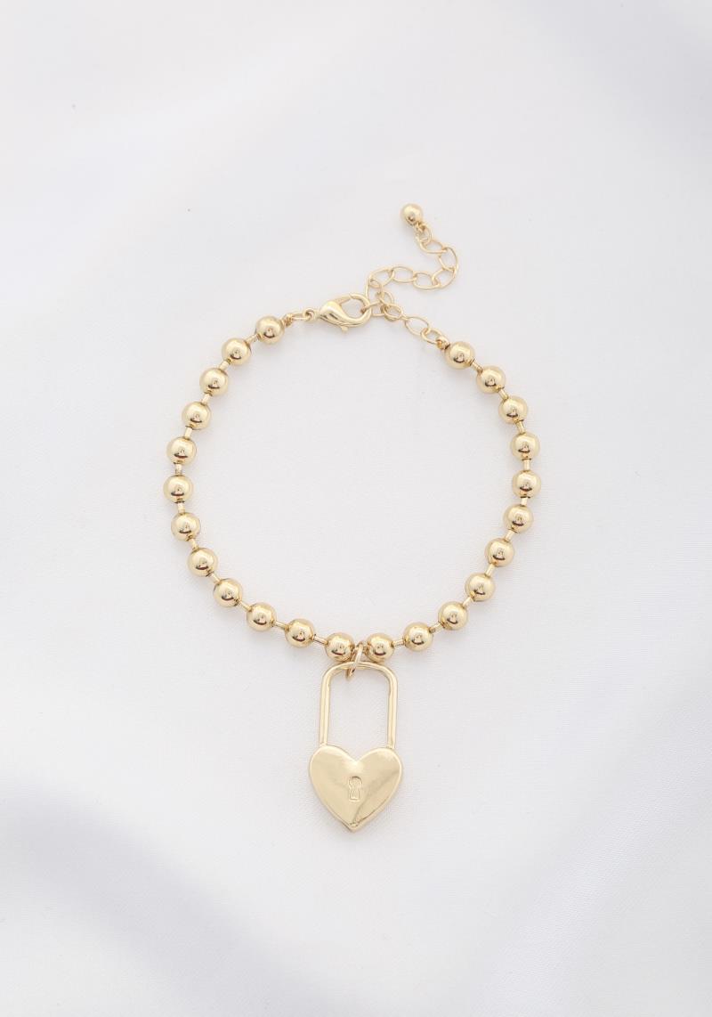 SODAJO HEART LOCK BEADED BRACELET