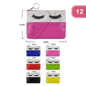 FASHION EYELASH TWO TONE POUCH (12 UNITS)