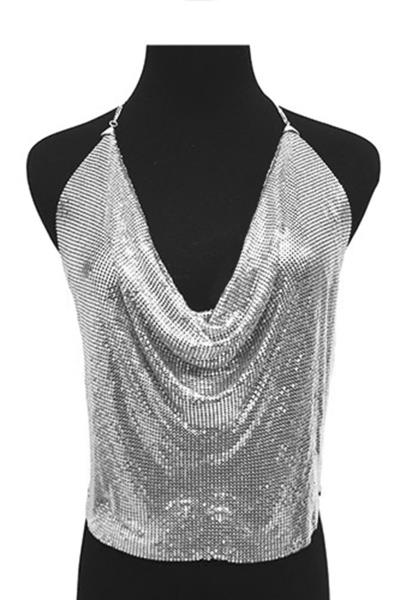 MESH BLING BLING COLOR METAL BODY CHAIN