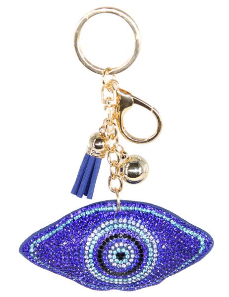 RHINESTONE EVIL EYE KEY CHAIN