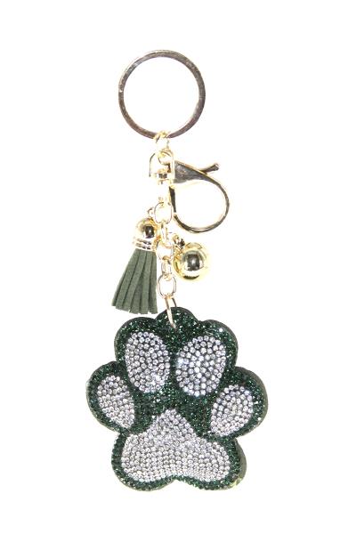 RHINESTONE DOG PAWS KEY CHAIN