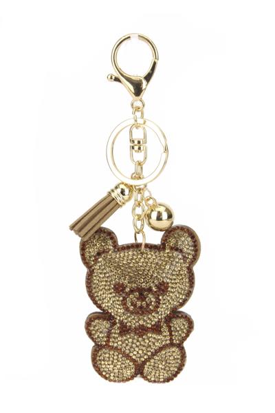 RHINESTONE BEAR KEYCHAIN WITH TASSEL