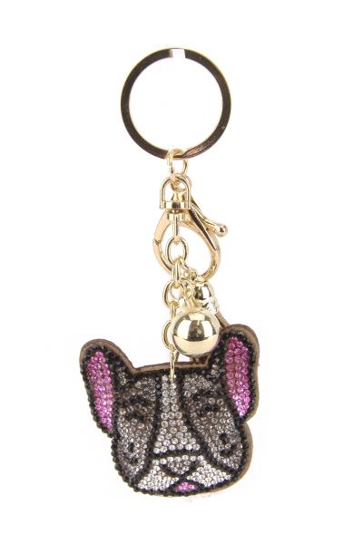 RHINESTONE DOG TASSEL KEY CHAIN