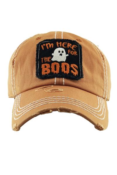 HERE FOR THE BOOS WASHED VINTAGE BALLCAP
