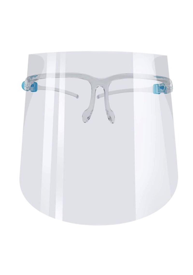 CLEAR FACE SHIELD MASK WITH GLASSES FOR PROTECTION PLASTIC SHIELD EYE FRAME ADULT