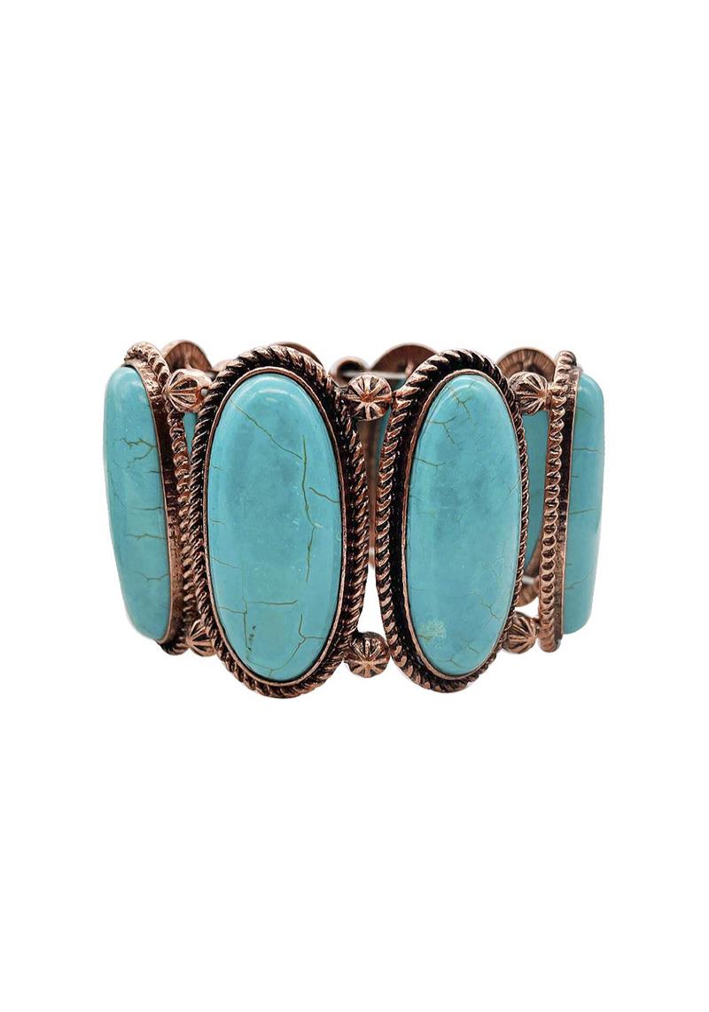 RODEO WESTERN STYLE STONE STRETCH BRACELET