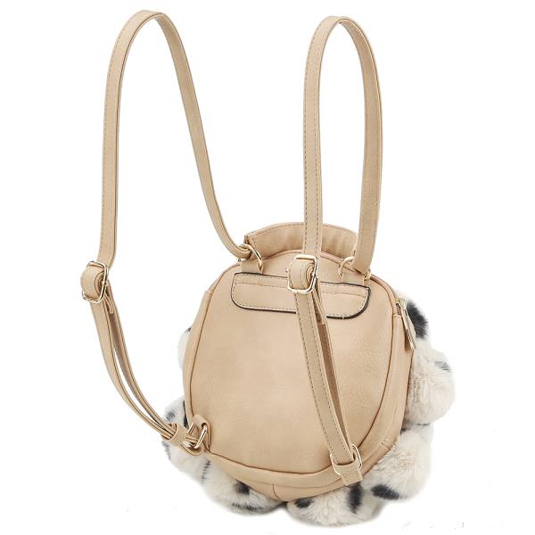 POM POM FUR CONVERTIBLE BACKPACK