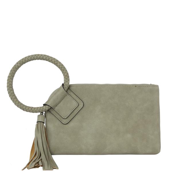 MODERN TASSEL ZIPPER HAND CLUTCH BAG