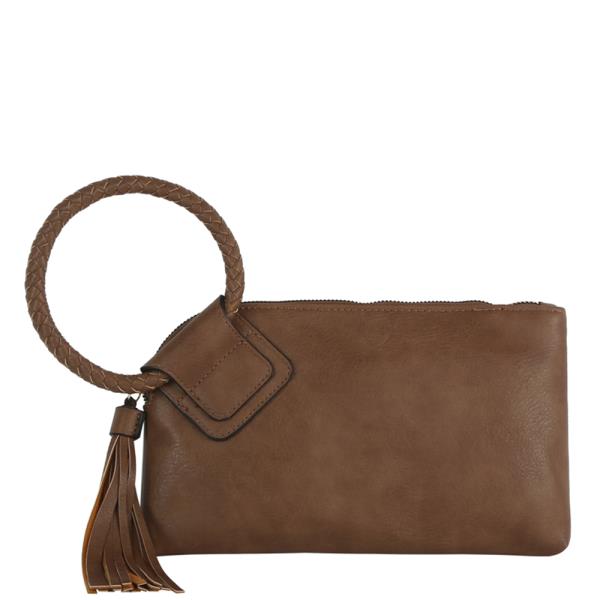 MODERN TASSEL ZIPPER HAND CLUTCH BAG