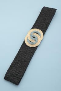 FASHION STRAW JOINED CIRCLE RING DESIGN BELT