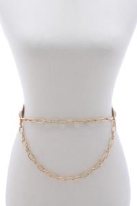 LION HEAD COIN OVAL LINK CHAIN BELT