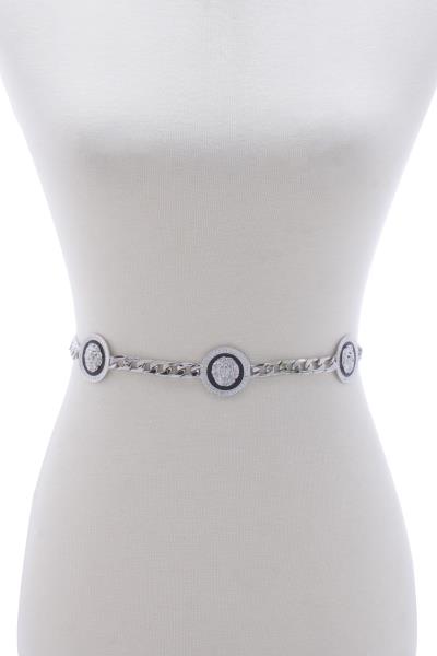 TRIPLE LION HEAD DISC CURB LINK CHAIN BELT