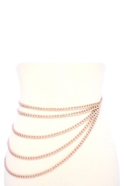 5 LAYERED METAL BELLY WAIST CHAIN BELT