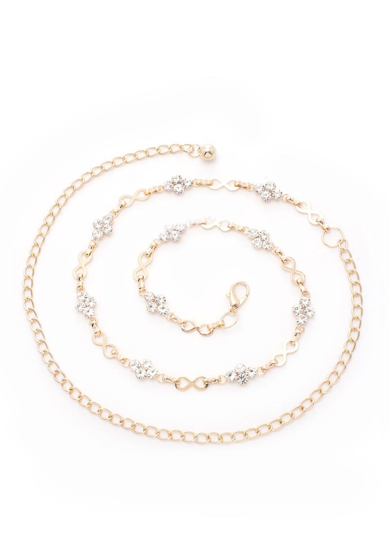 INFINITY BOW RHINESTONE CHAIN BELT