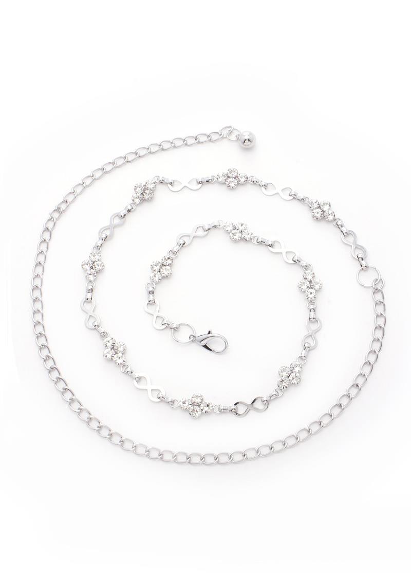 INFINITY BOW RHINESTONE CHAIN BELT