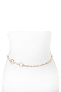 RHINESTONE DOUBLE CIRCLE CHAIN BELT